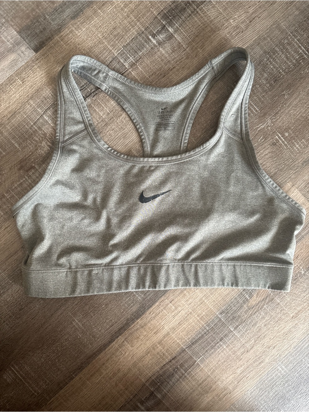 Nike Olive Gray Racerback Sports Bra